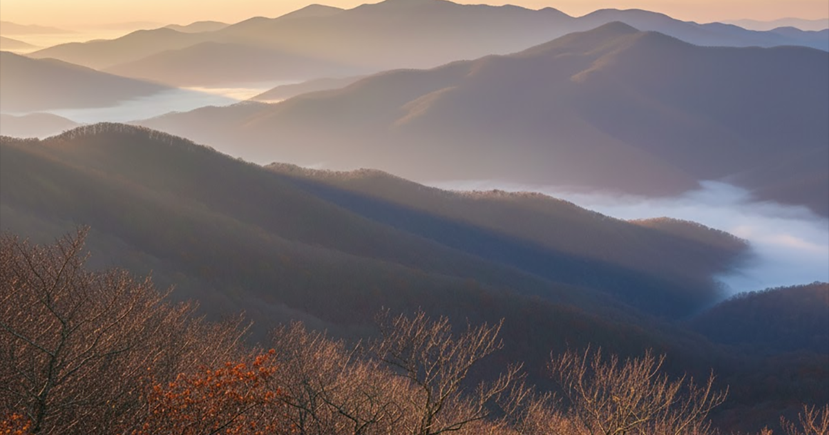 November in the Smokies at Great Smoky Mountain Vista Campground Late fall mountain view in the Great Smoky Mountains near Great Smoky Mountain Vista Campground