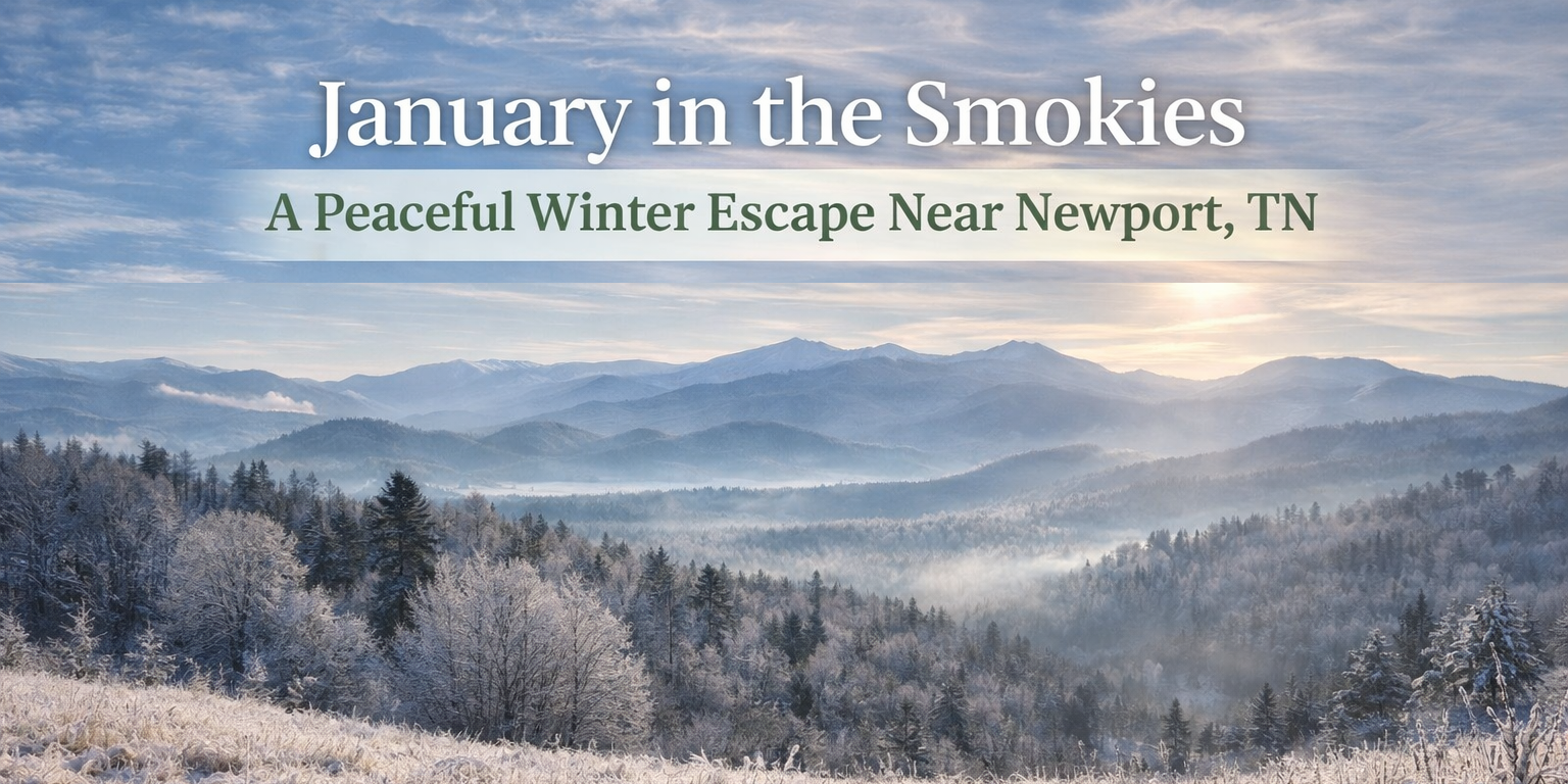 januaanuary Winter Views in the Smokies Near Newport TNry-winter-view-smokies Winter mountain view near Newport Tennessee with soft clouds and peaceful scenery